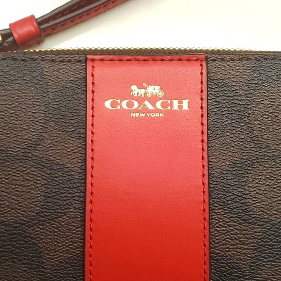 NWT Coach Corner Zip Wristlet In Signature Canvas - Picture 6 of 8